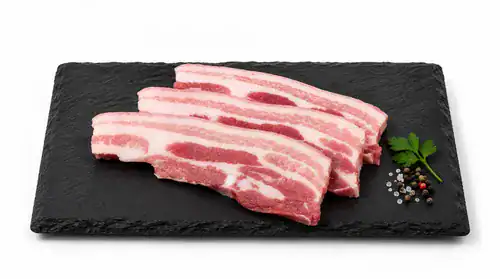 Poitrine de porc cuite à plat